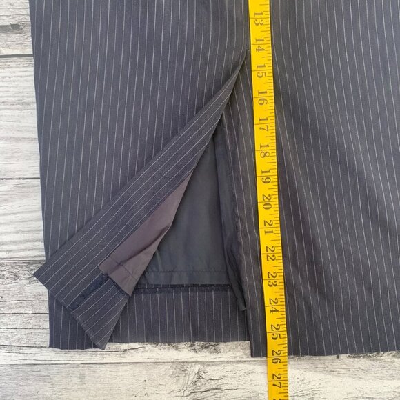 Vintage 90s Holt Renfrew Navy Pinstripe Straight Pencil Skirt - Picture 12 of 12